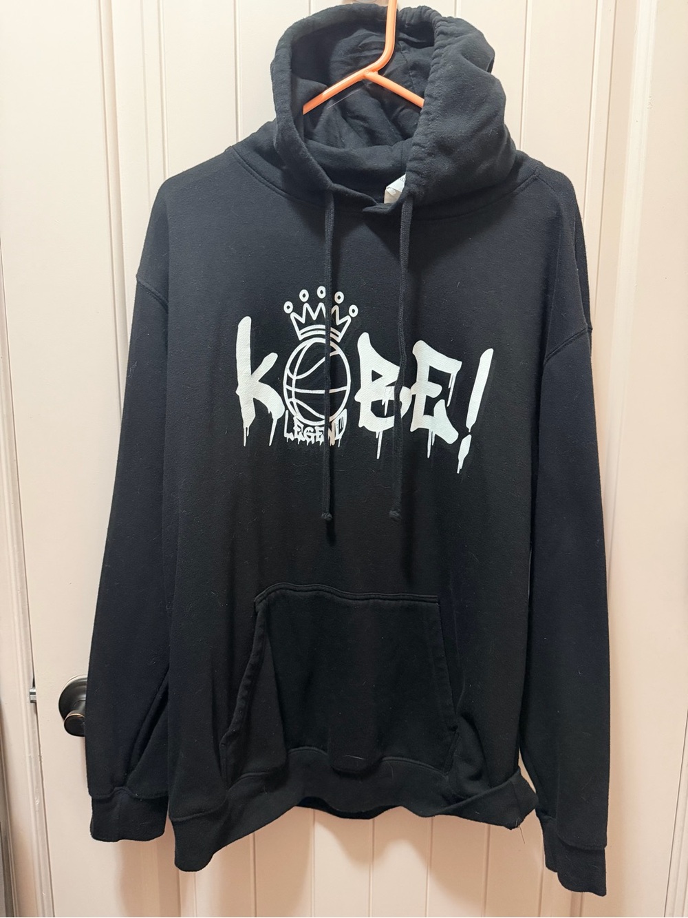 KOBE Basketball Graphic Pullover Hoodie Black with White Legend Street-Art